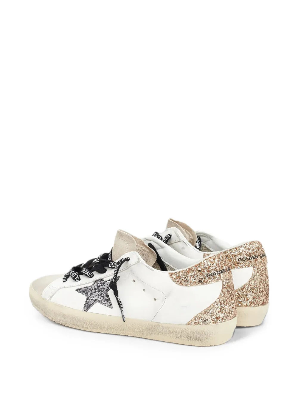 Golden Goose Superstar glitter-star sneakers Wit