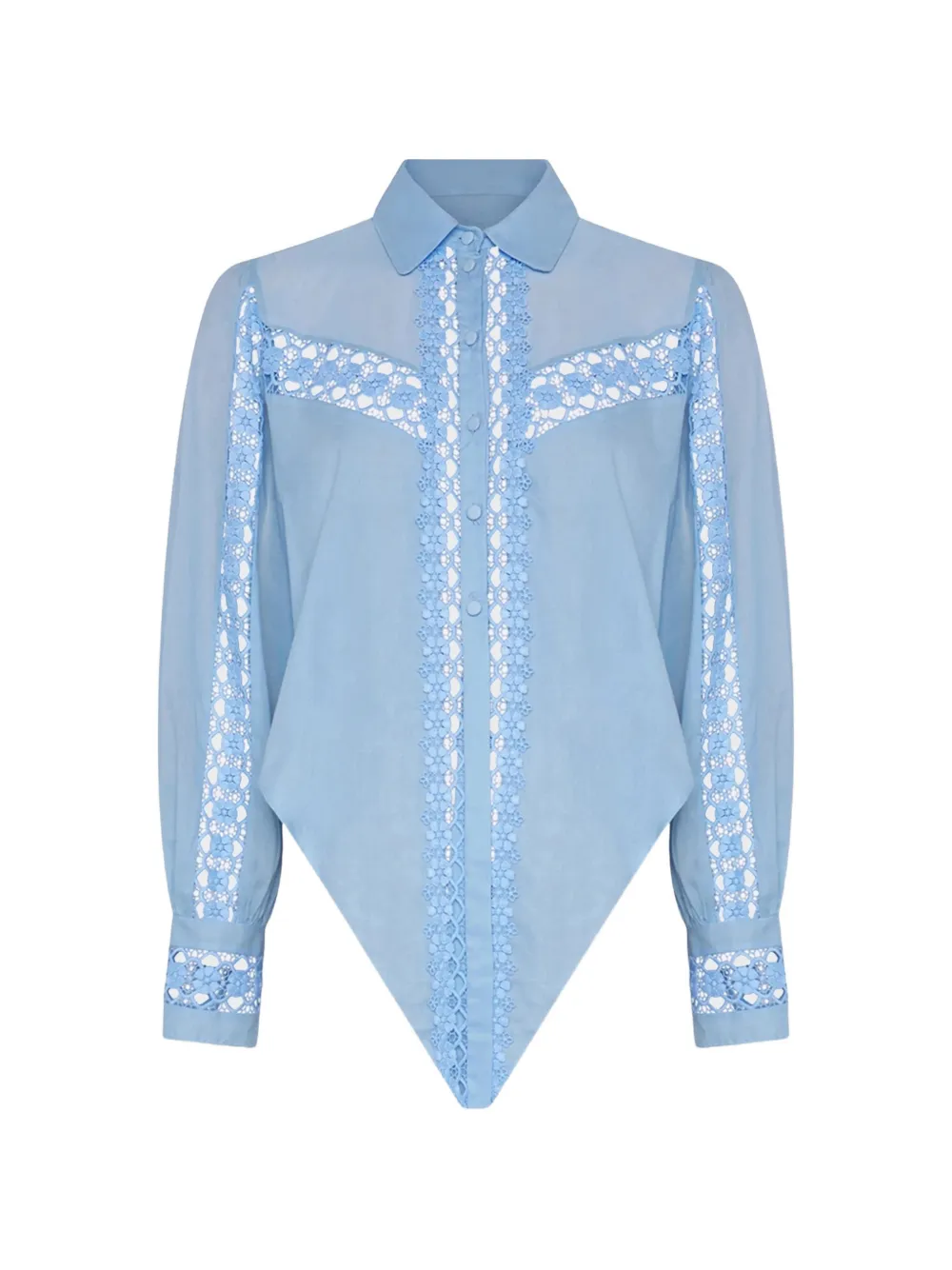 Charo Ruiz Ibiza Devi lace-panel blouse - Blue