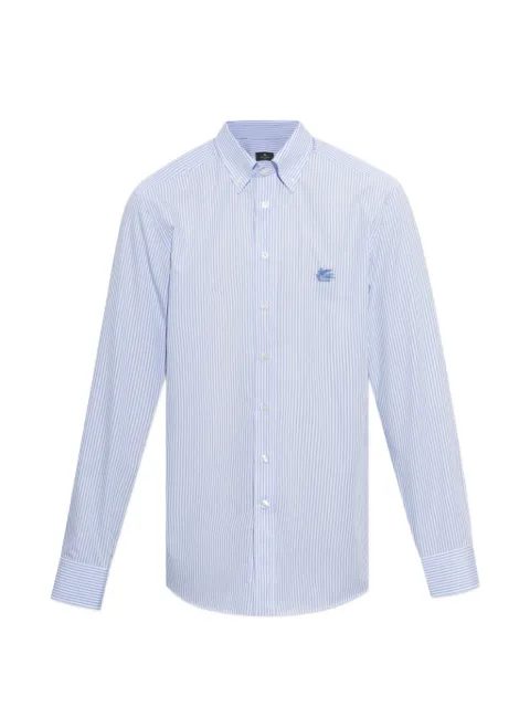 ETRO stripe-pattern embroidered-logo shirt