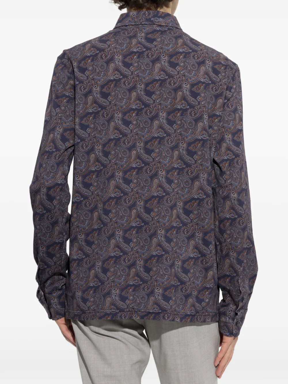ETRO paisley-print long-sleeve shirt Blauw