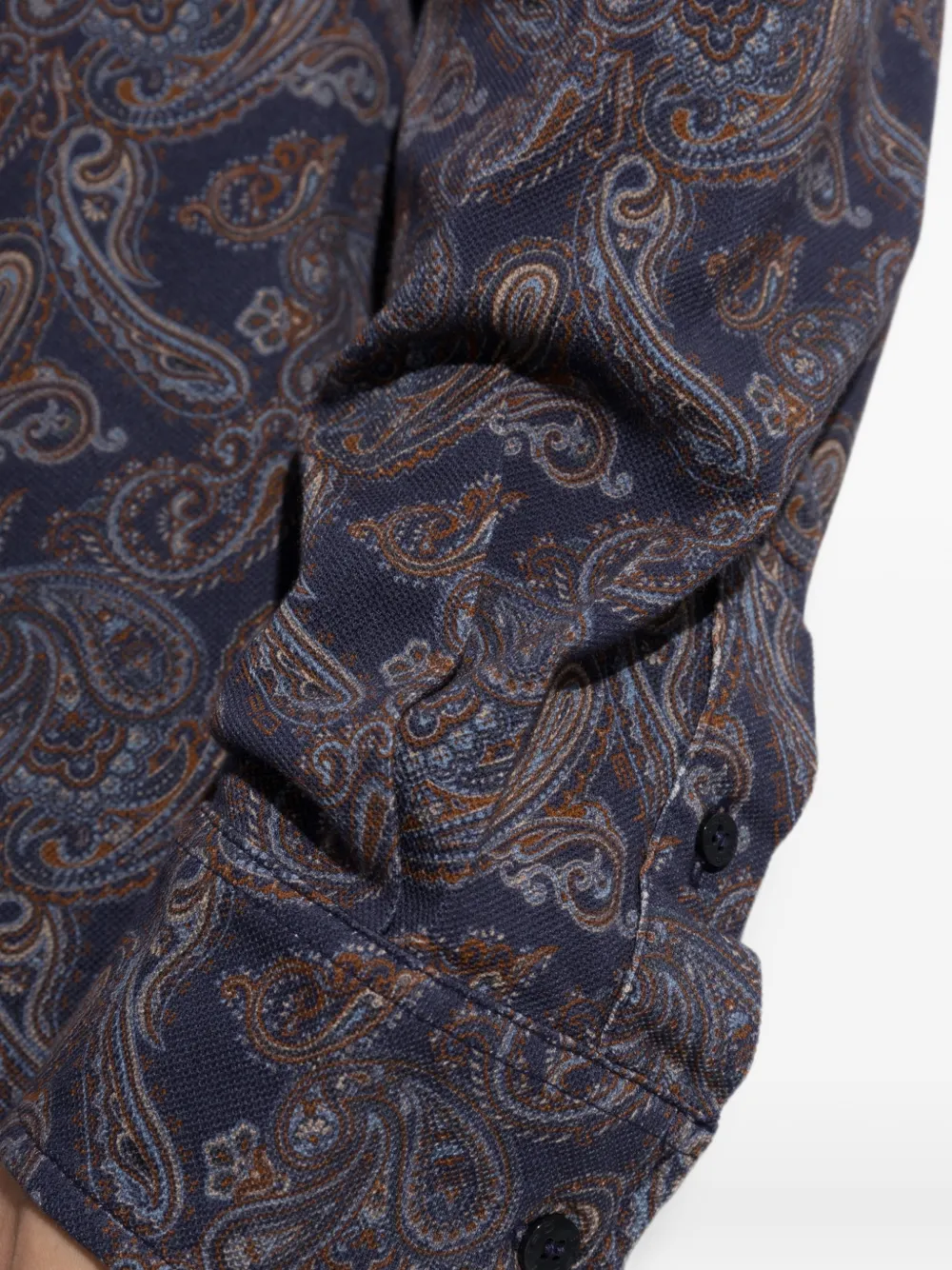 ETRO paisley-print long-sleeve shirt Blauw