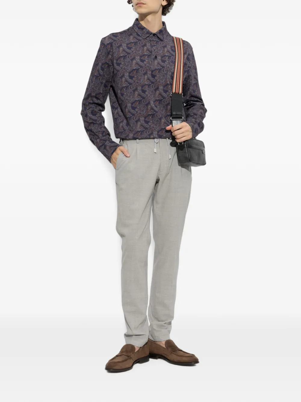 ETRO paisley-print long-sleeve shirt Blauw