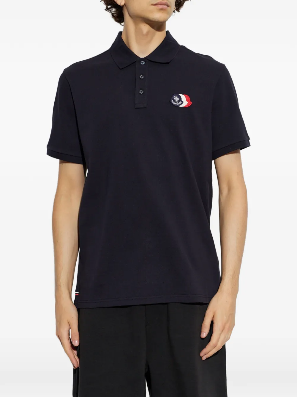 Moncler Poloshirt met logopatch Blauw