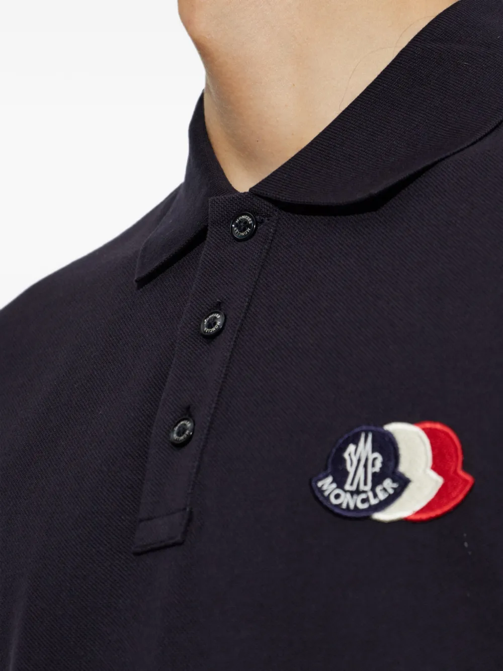Moncler Poloshirt met logopatch Blauw