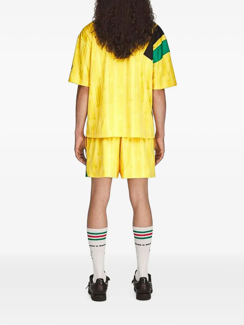 Adidas x Disney x Brain Dead trainingsshorts met jacquard-patroon Geel