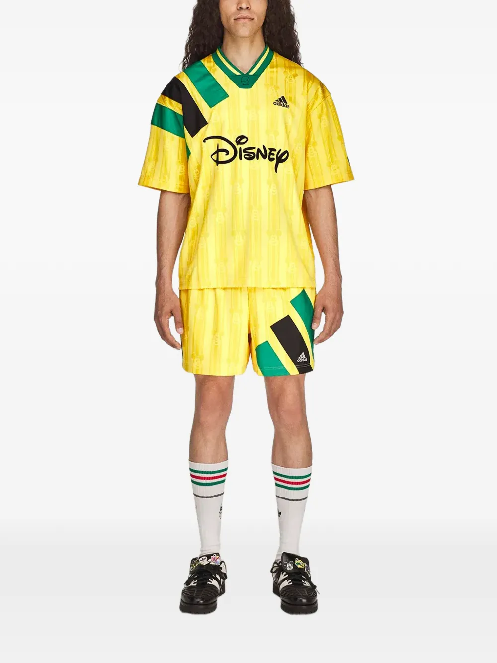 adidas x Disney x Brain Dead trainingsshorts met jacquard-patroon Geel