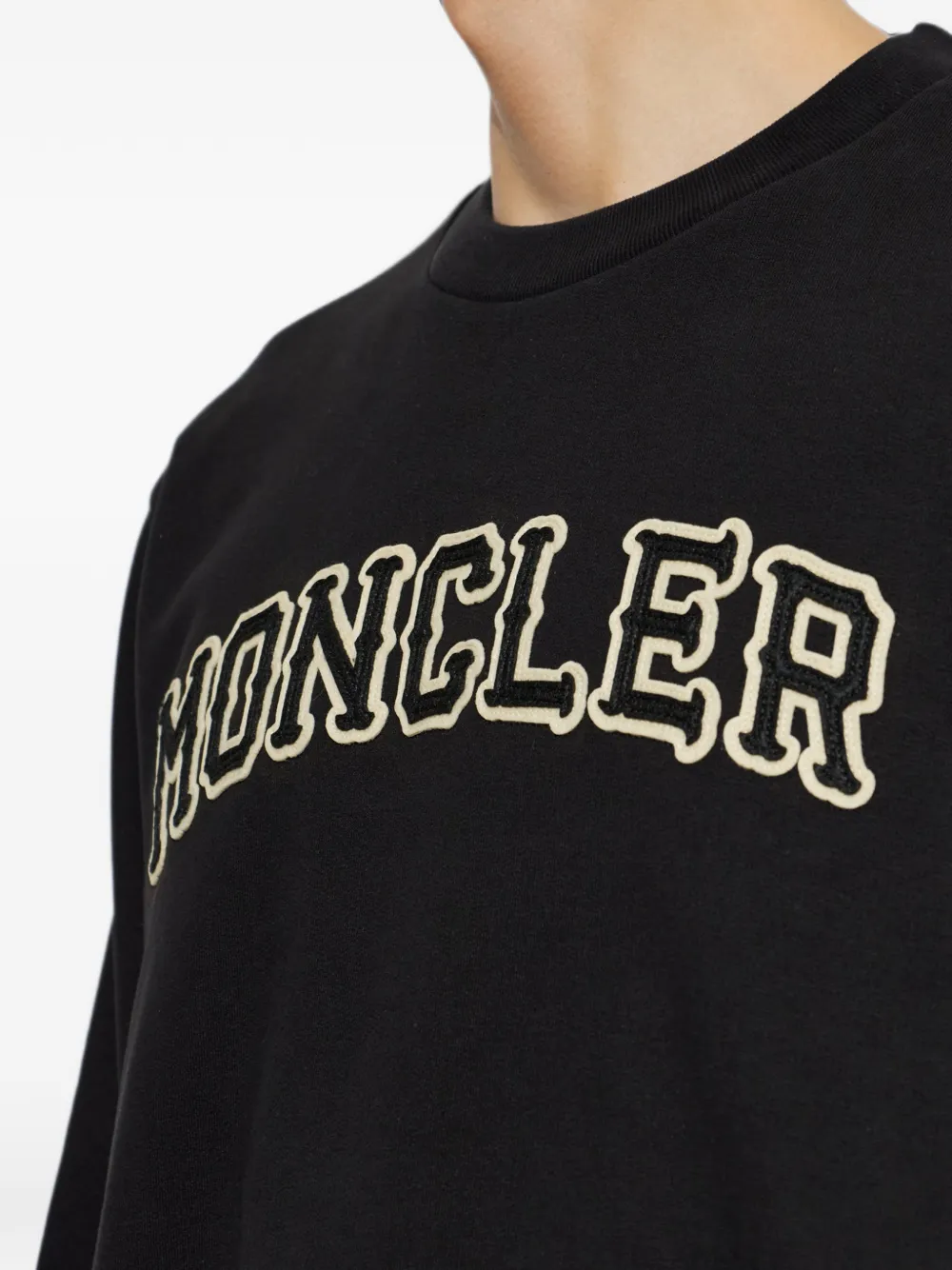 Moncler Sweater met geborduurd logo Zwart
