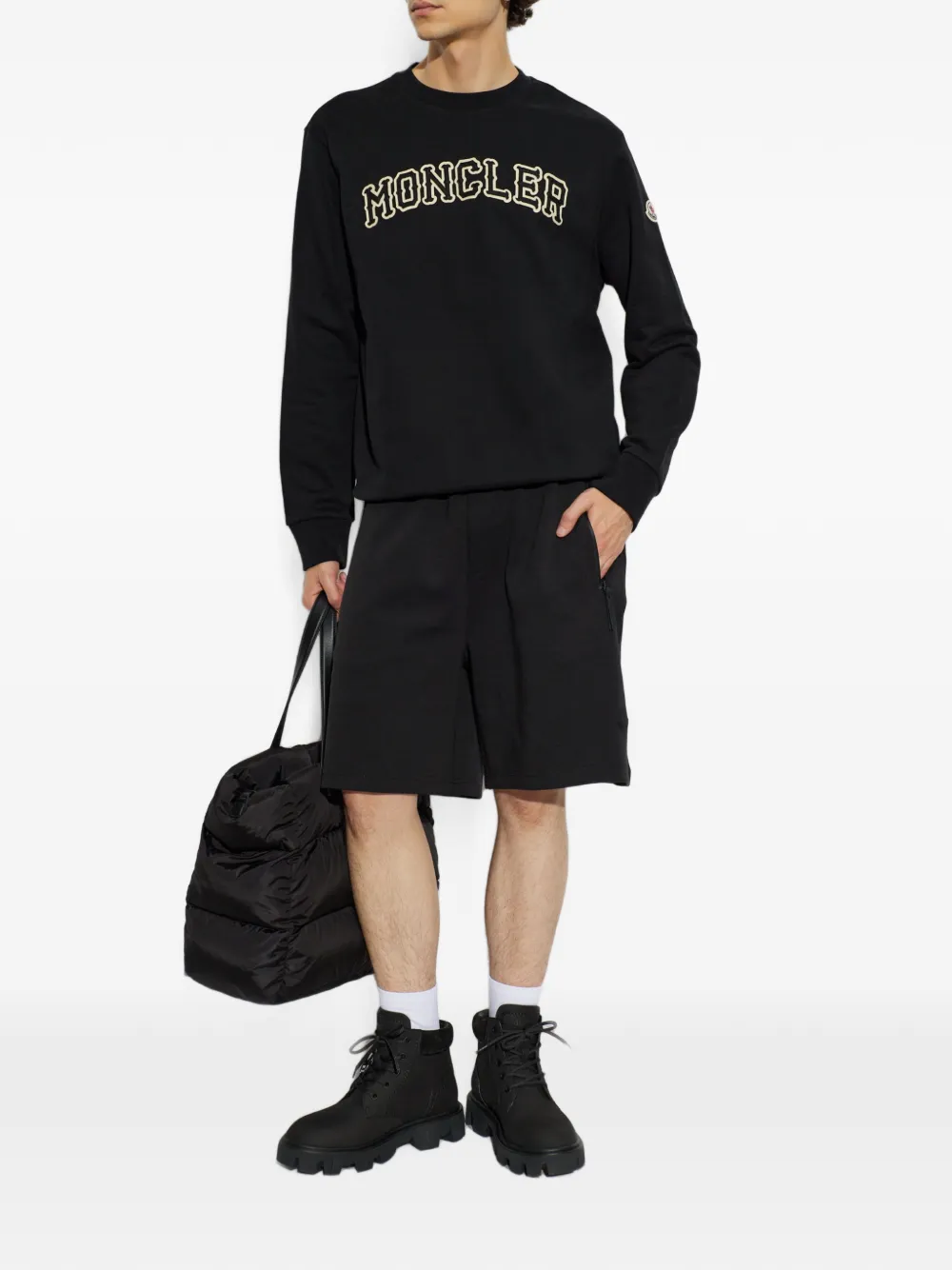 Moncler Sweater met geborduurd logo Zwart