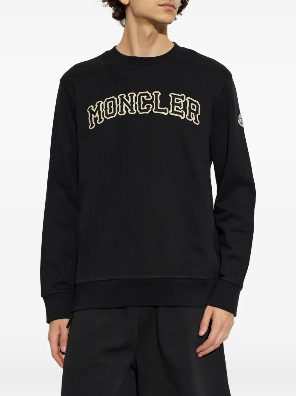 Moncler Sweater met geborduurd logo Zwart