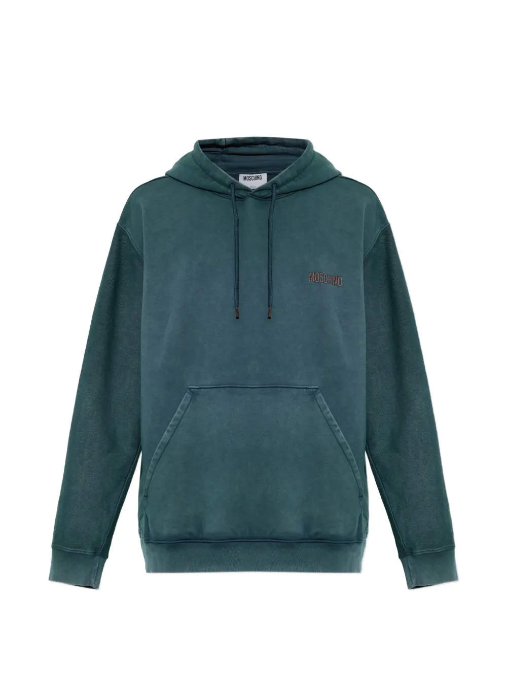 Moschino logo-embroidered drawstring hoodie - Verde