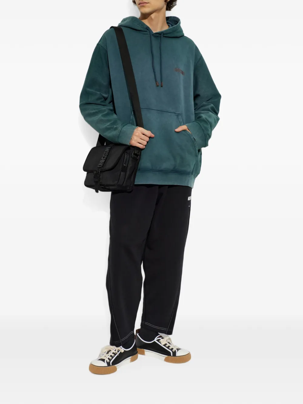 Moschino Hoodie met geborduurd logo Groen