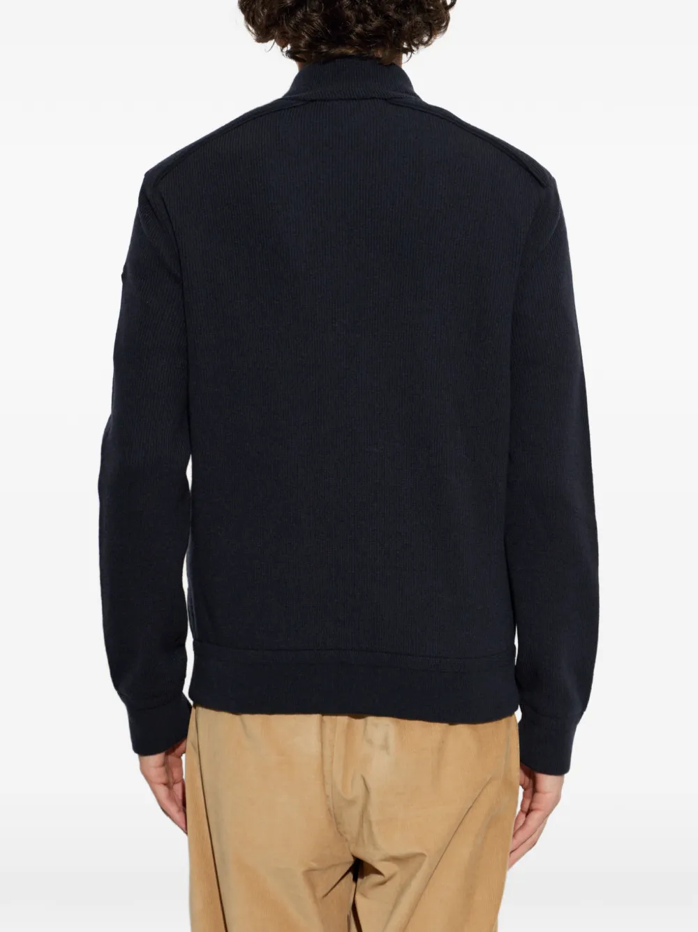 Moncler quilted panelled sweater Blauw