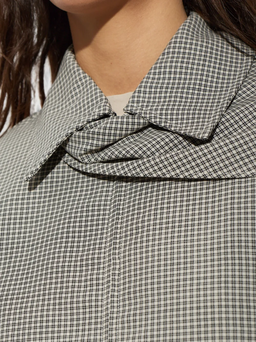 rag & bone Geruit wollen jack met sjaaldetail Grijs
