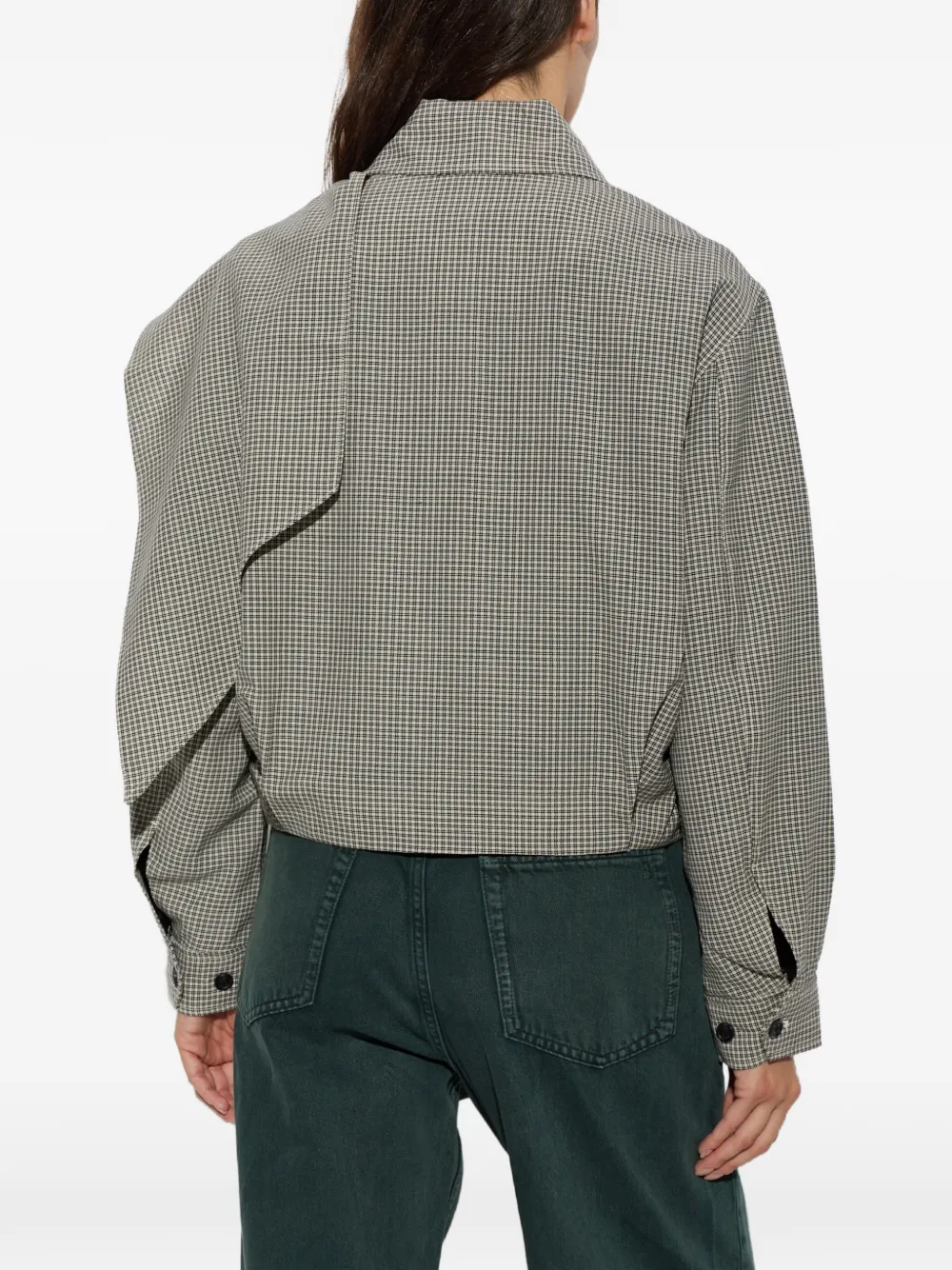 rag & bone Geruit wollen jack met sjaaldetail Grijs