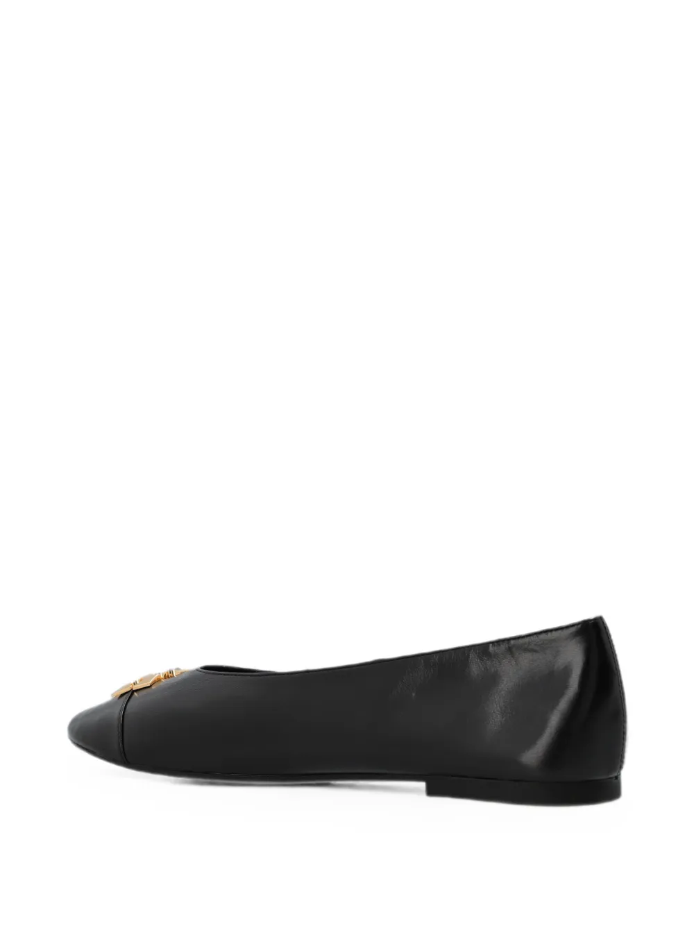 Tory Burch Charlie logo-plaque ballet flats Zwart