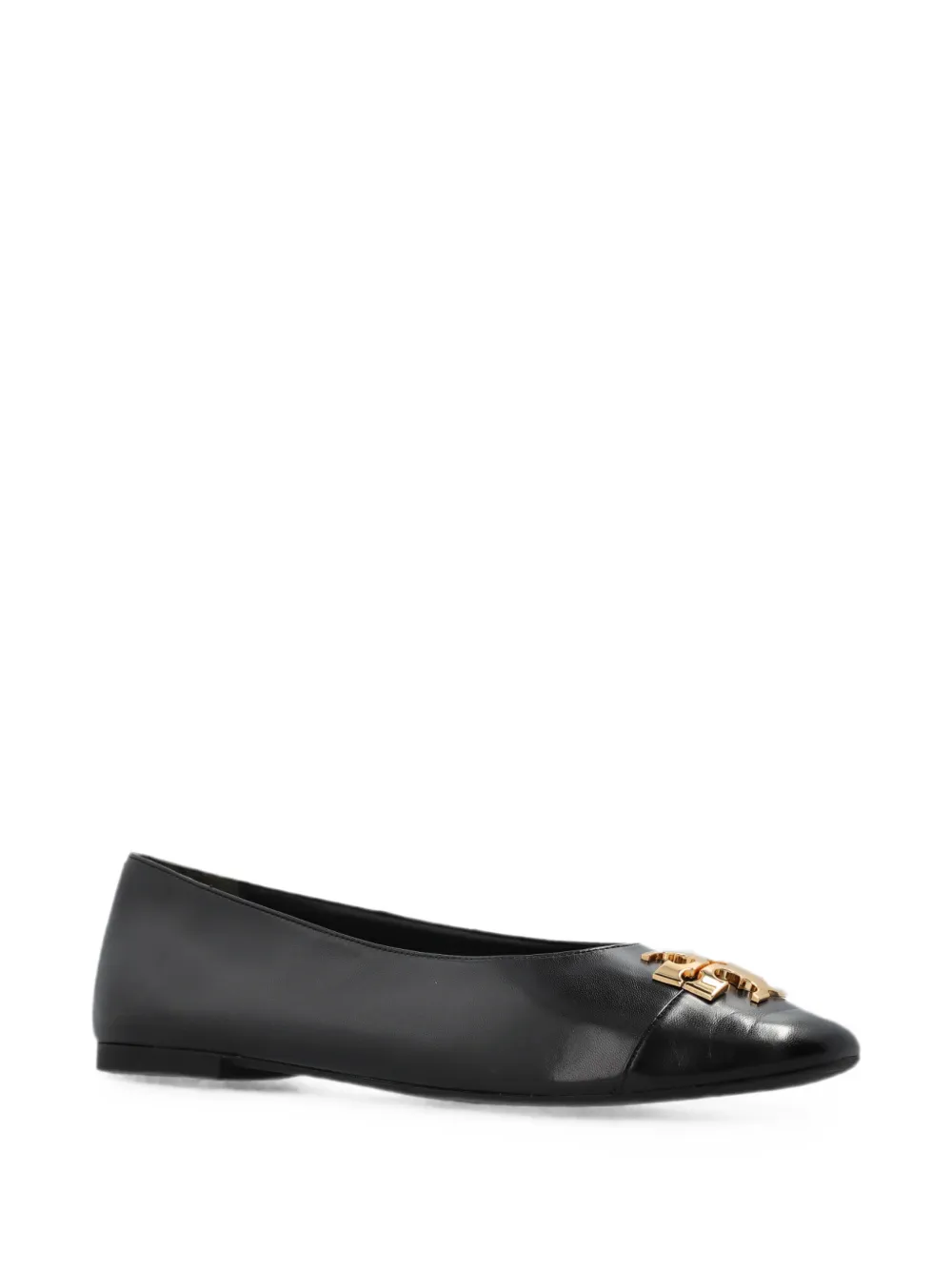 Tory Burch Charlie logo-plaque ballet flats Zwart