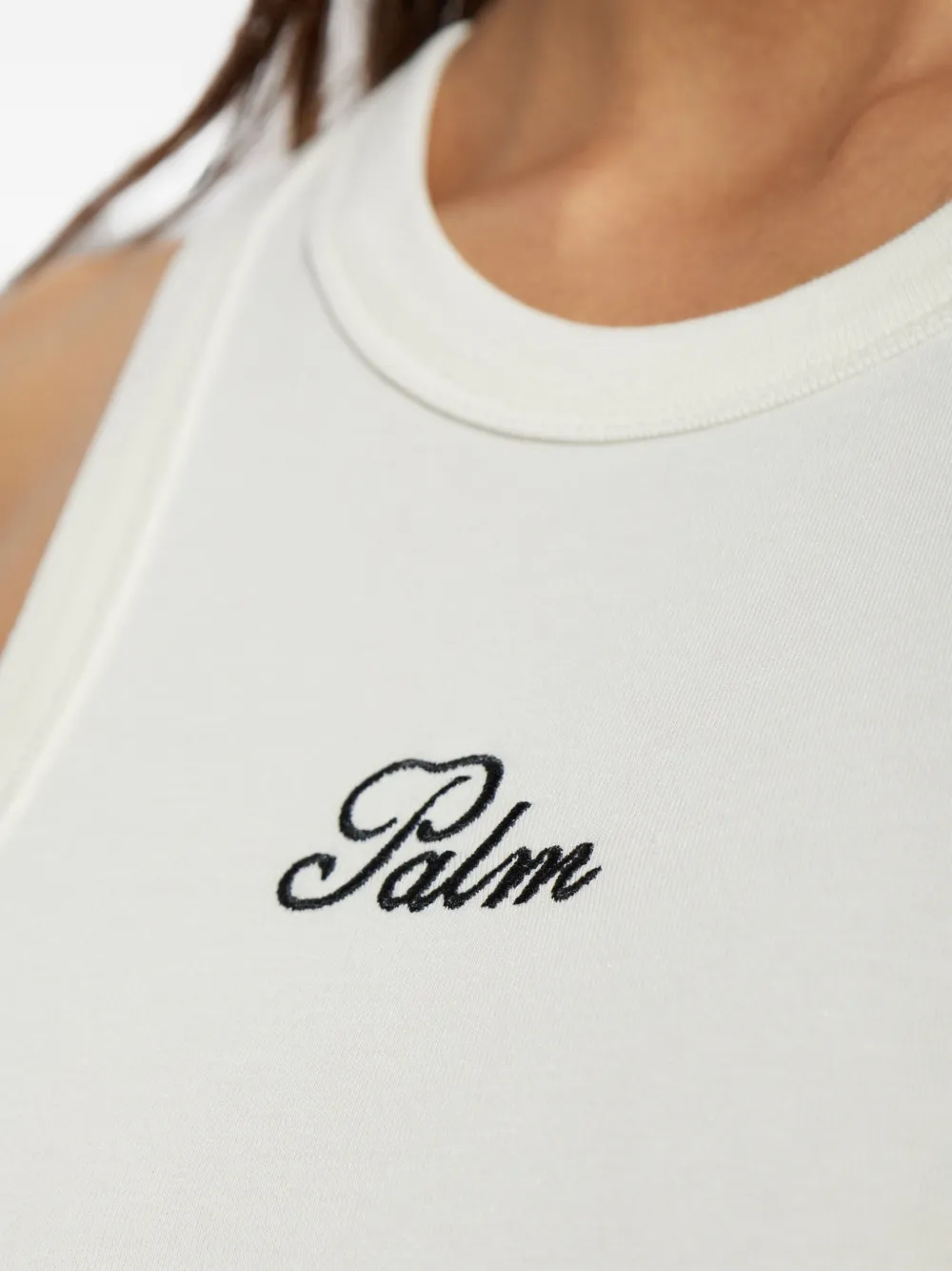 Palm Angels Tanktop met geborduurd logo Beige