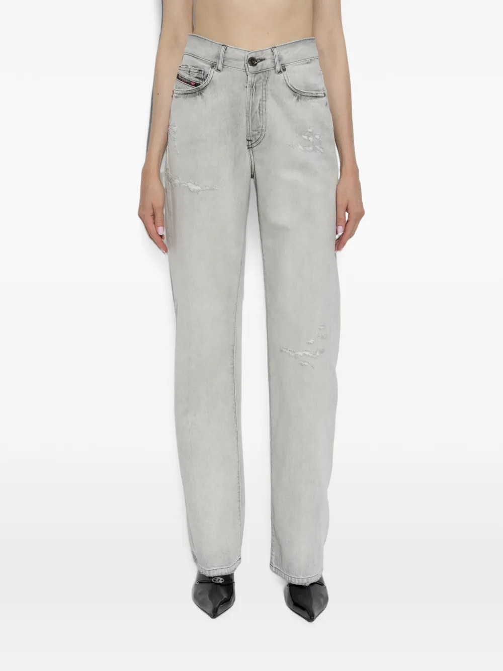 Diesel 1971 D-Sent gerafelde jeans Grijs