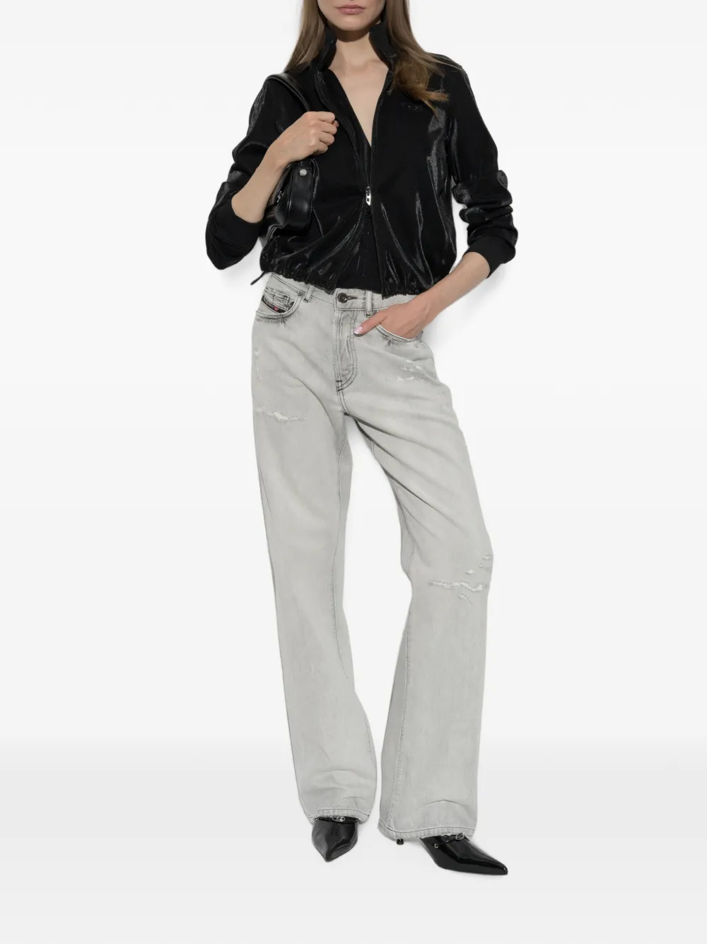 Diesel 1971 D-Sent gerafelde jeans Grijs