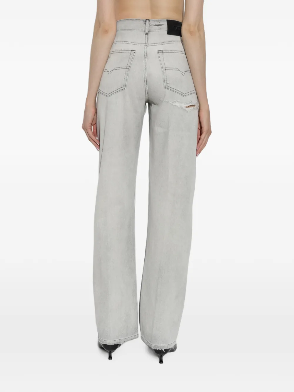 Diesel 1971 D-Sent gerafelde jeans Grijs