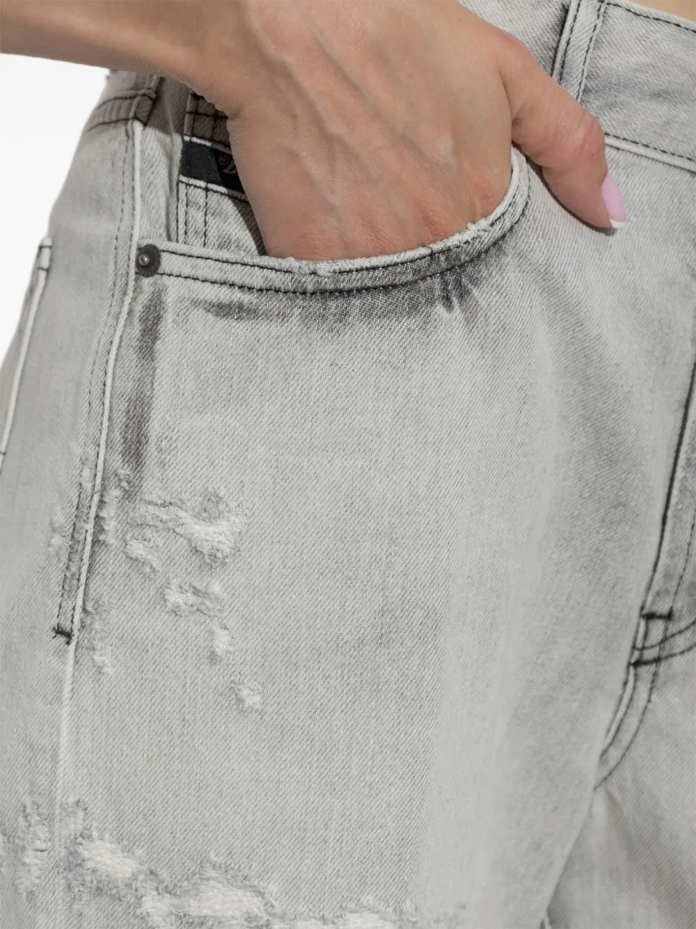 Diesel 1971 D-Sent gerafelde jeans Grijs