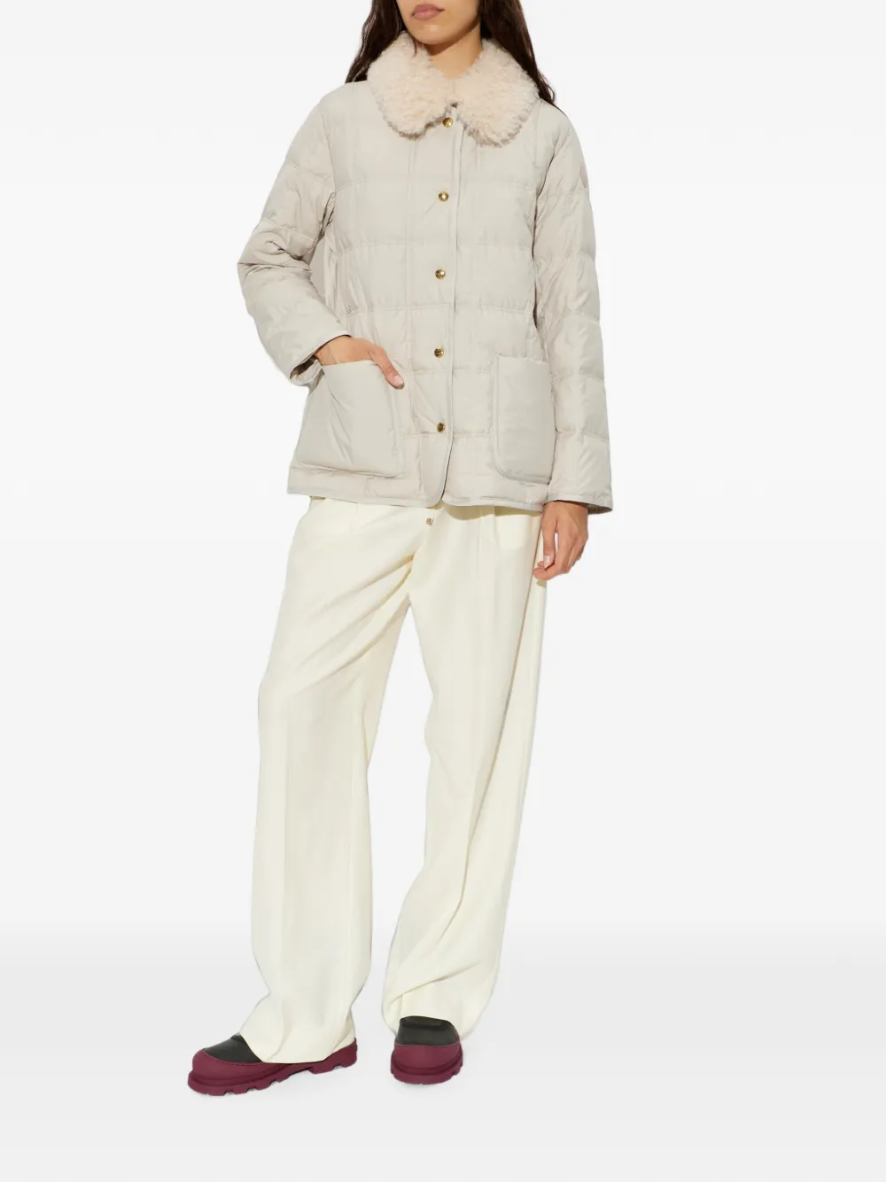 Moncler Cygnes gewatteerd donsjack Beige