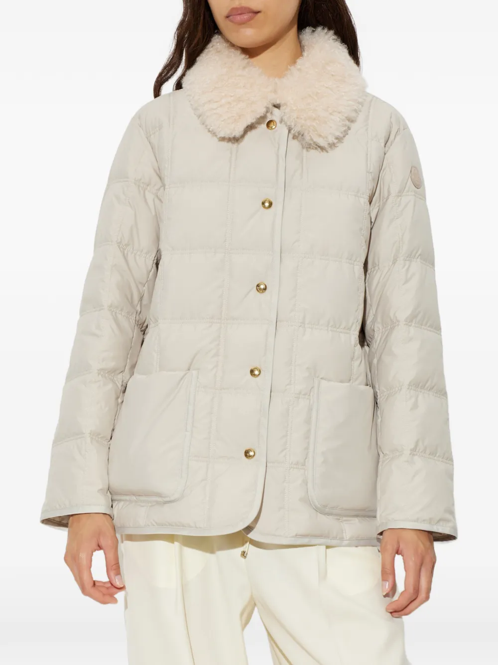 Moncler Cygnes gewatteerd donsjack Beige