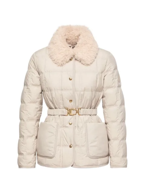 Moncler Cygnes belted short down jacket