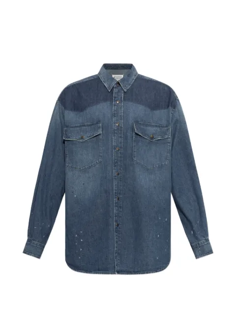 Maison Margiela paint-splatter western-yoke denim shirt