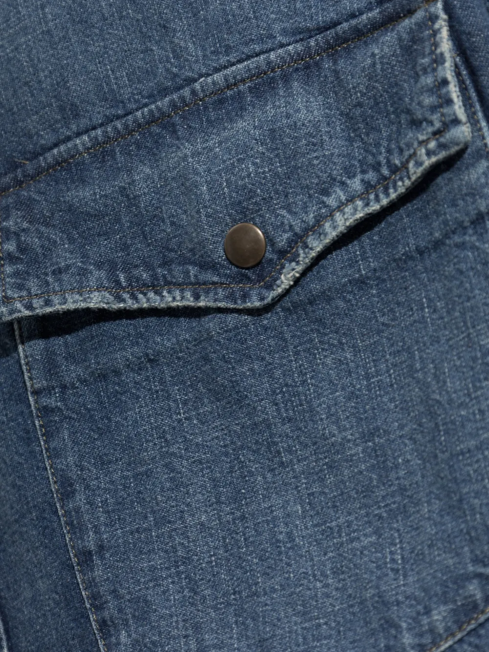 Maison Margiela Denim overhemd met Western-yoke en verfspatten Blauw