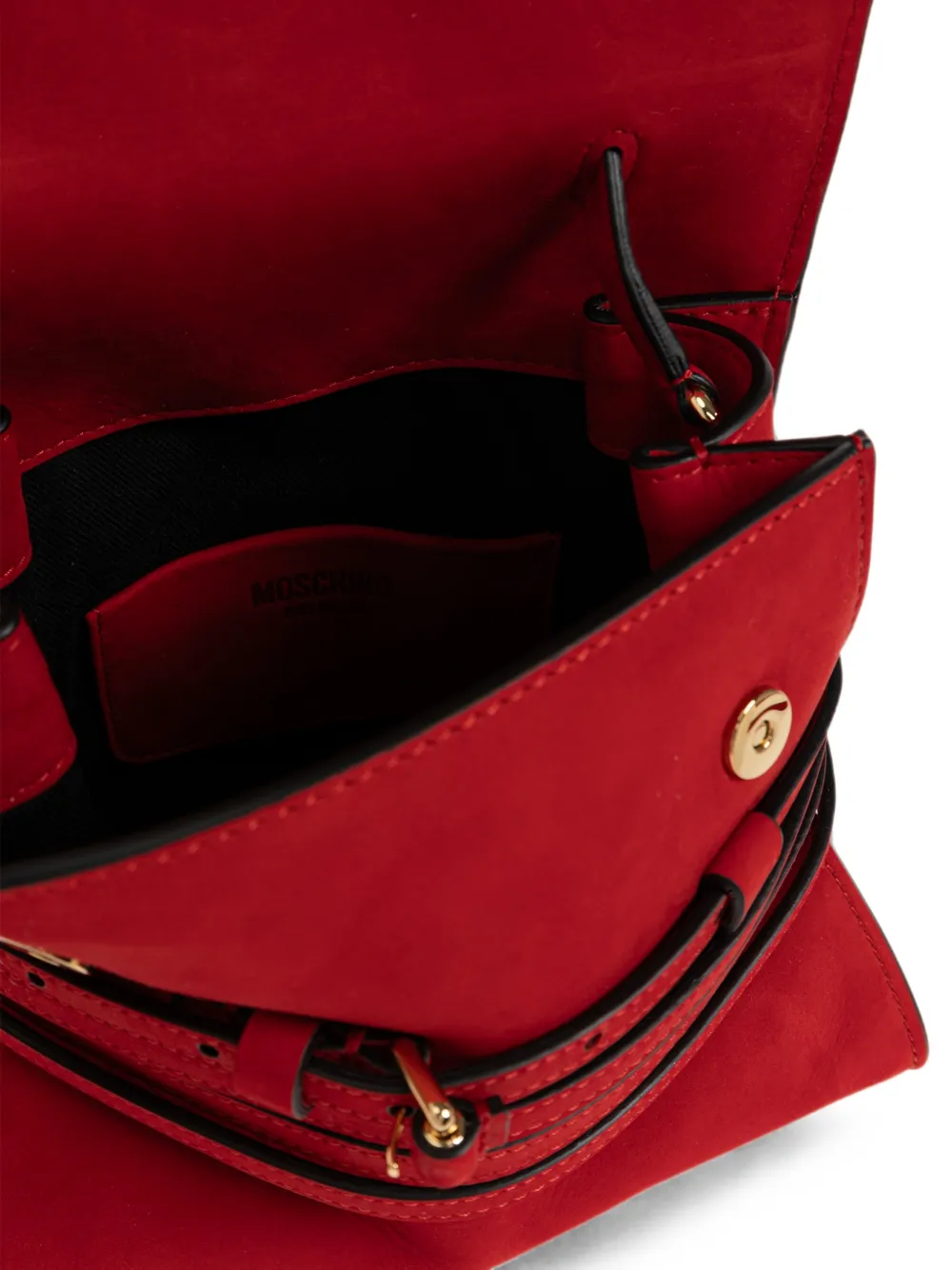 Moschino Tie Me suède shopper Rood