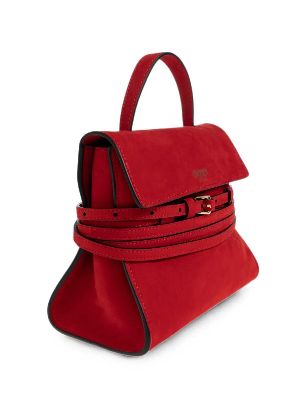Moschino Tie Me suède shopper Rood
