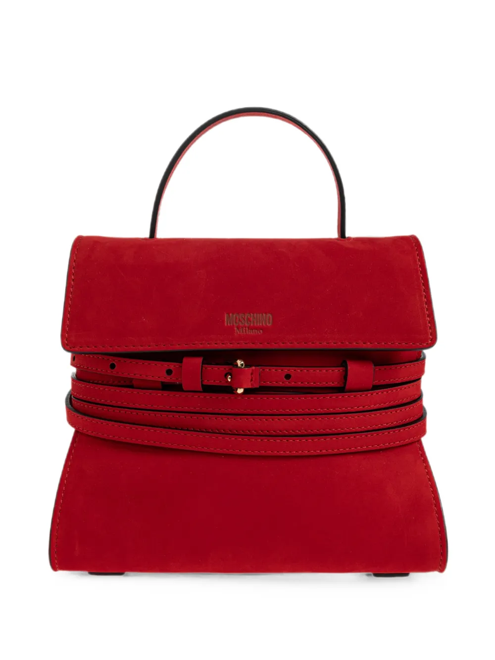 Moschino Tie Me suede tote bag - Red