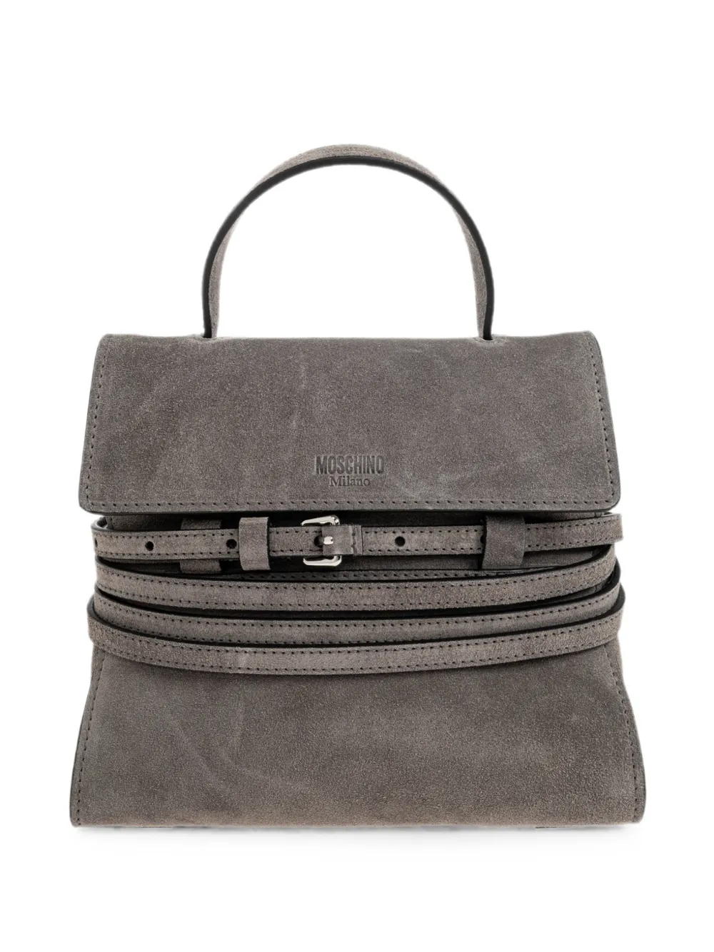 Moschino Tie Me buckle-strap mini bag - Grigio
