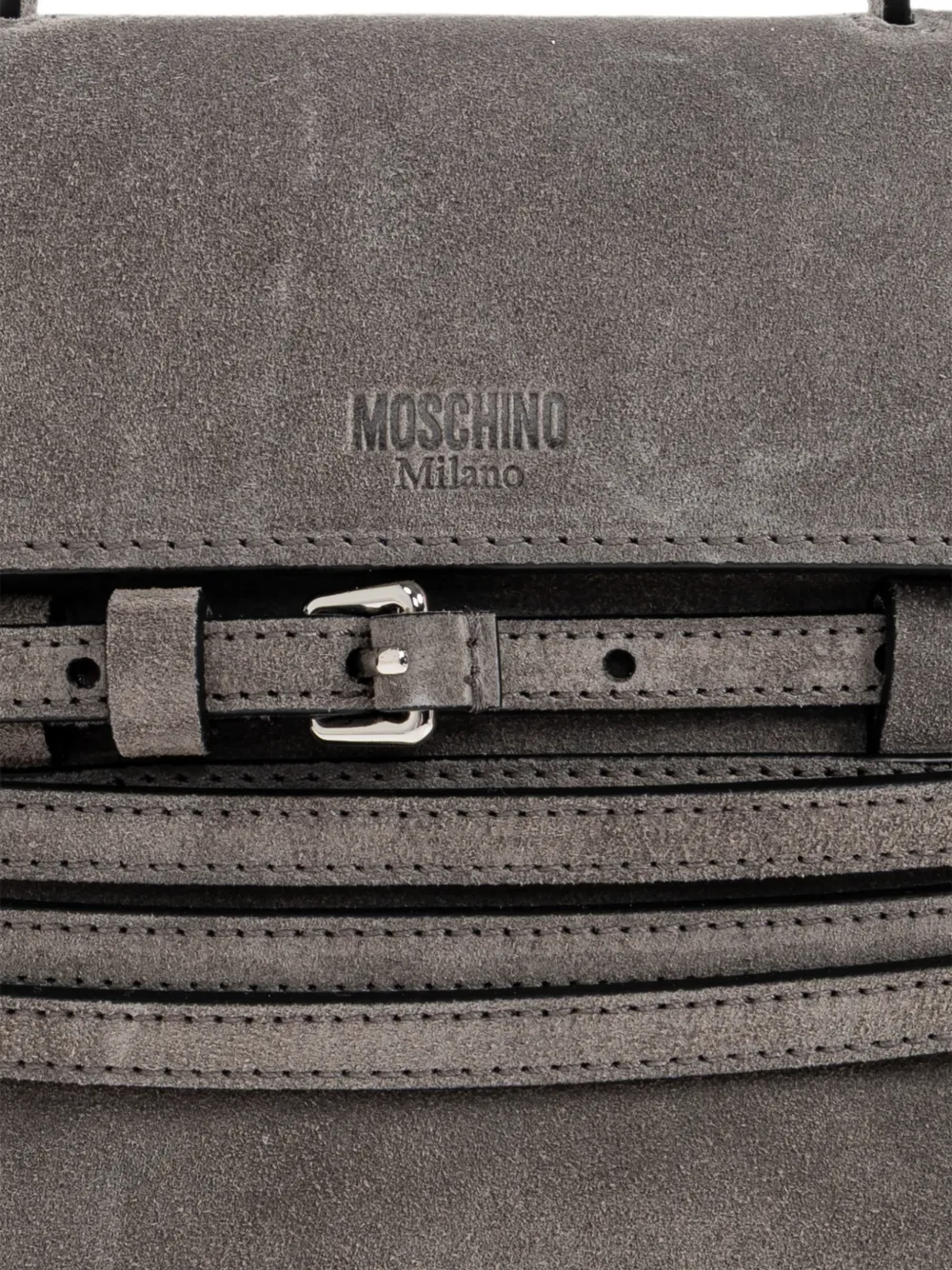Moschino Tie Me mini-tas met gespbandje Grijs