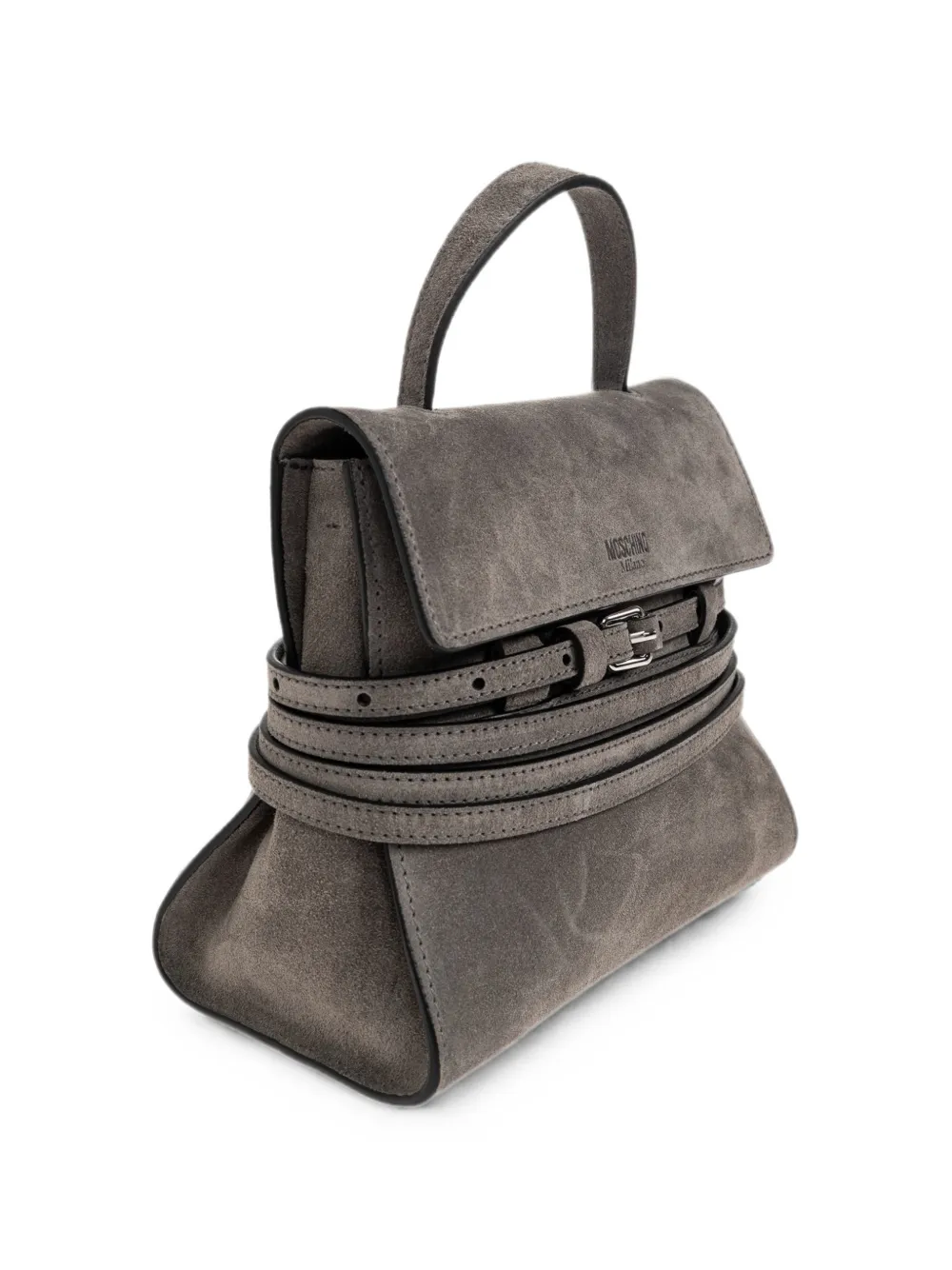 Moschino Tie Me mini-tas met gespbandje Grijs