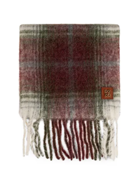 DSQUARED2 checked fringed scarf