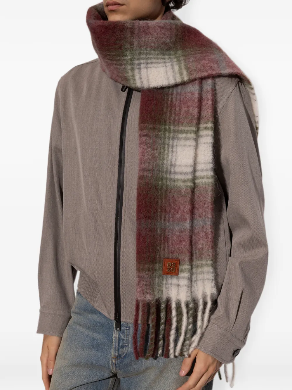 DSQUARED2 Geruite sjaal Rood