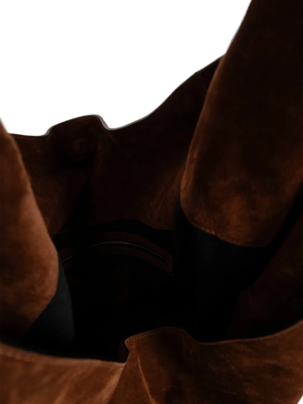 Moschino Handle Me grote suède schoudertas Bruin