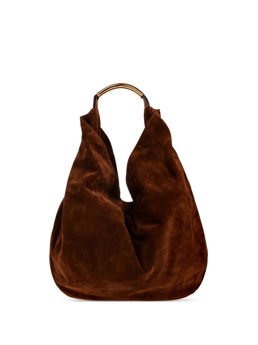 Moschino large Handle Me suede shoulder bag - Brown