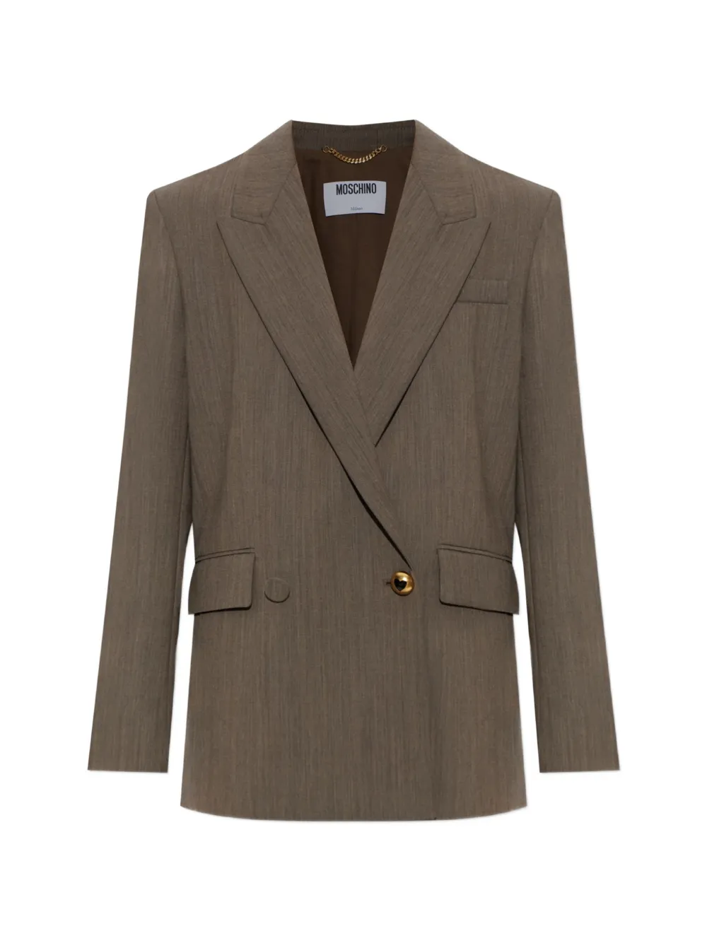 Moschino double-breasted heart-button blazer - Marrone