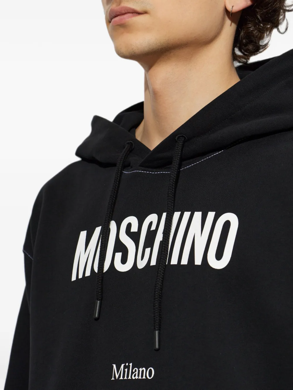 Moschino Hoodie met contrasterend stiksel Zwart