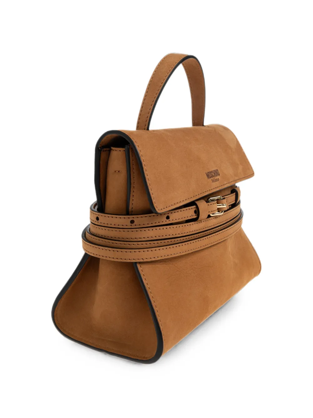 Moschino Kleine Tie Me shopper met gespband Bruin