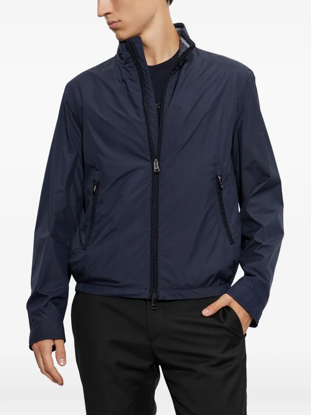 Paul & Shark logo-plaque high-neck jacket Blauw