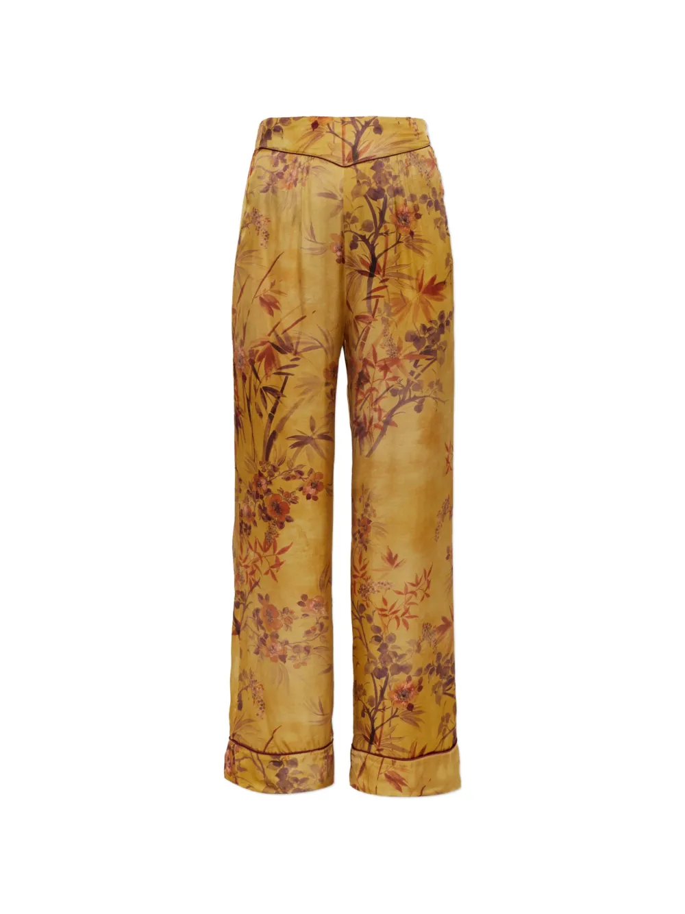 Forte Forte botanical-motif wide-leg trousers - Giallo