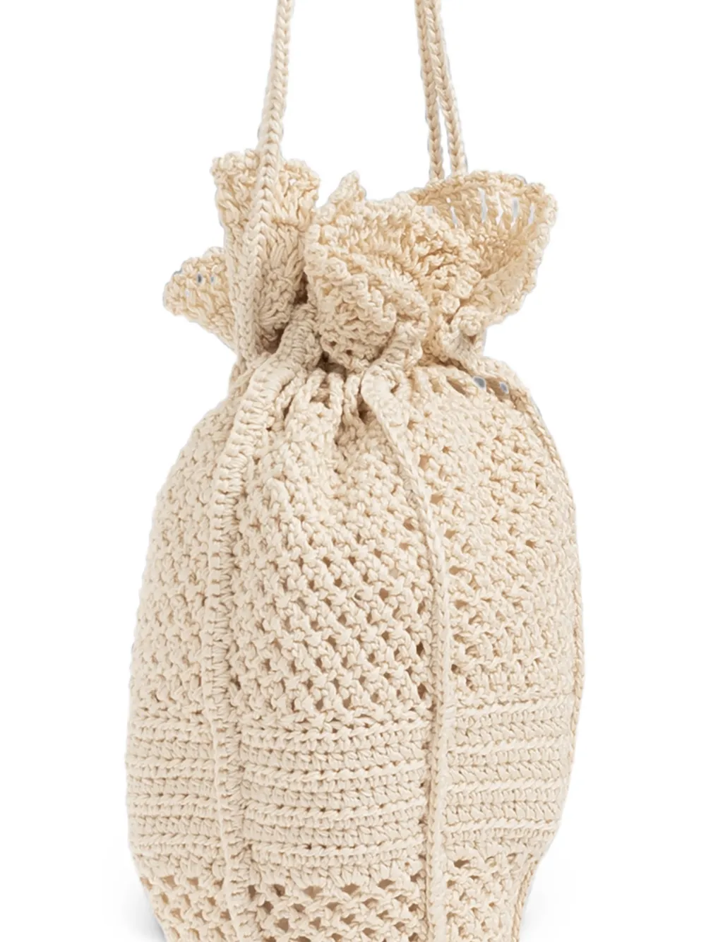Ulla Johnson Mermaid gehaakte schoudertas Beige