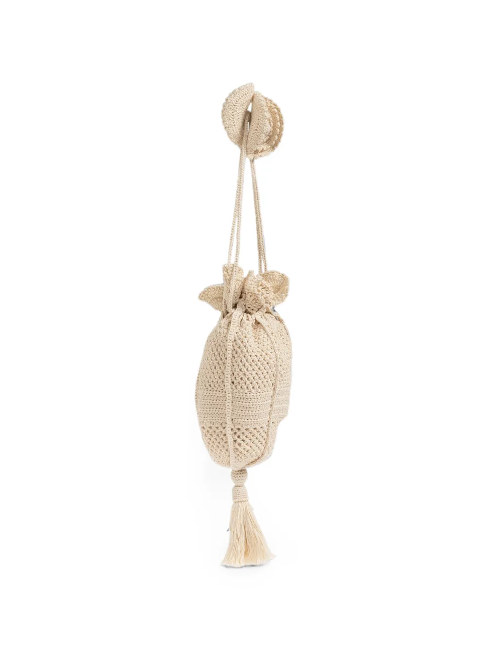Ulla Johnson Mermaid gehaakte schoudertas Beige