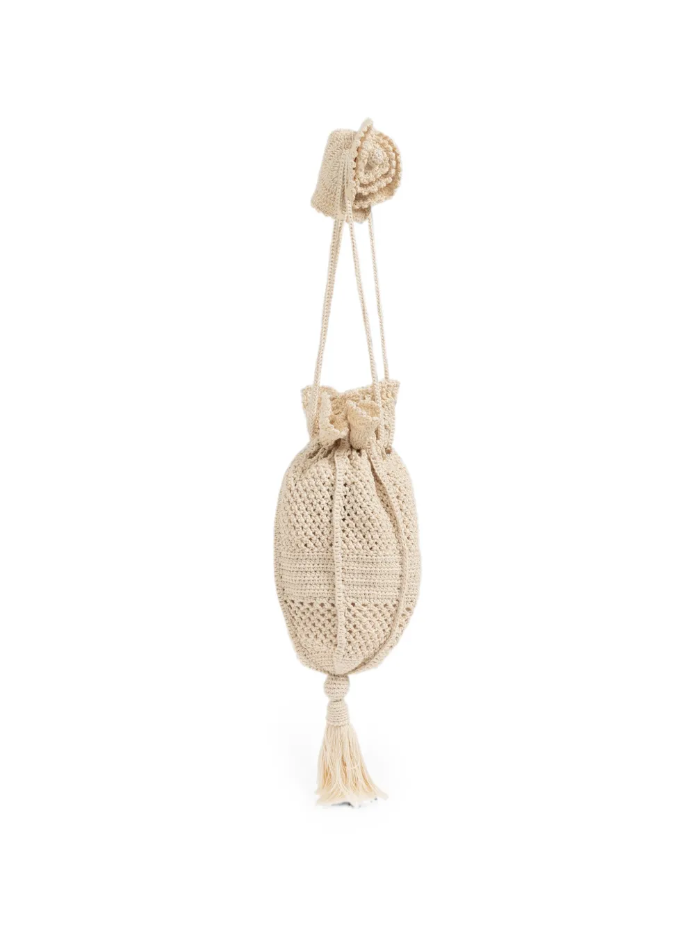 Ulla Johnson Mermaid gehaakte schoudertas Beige