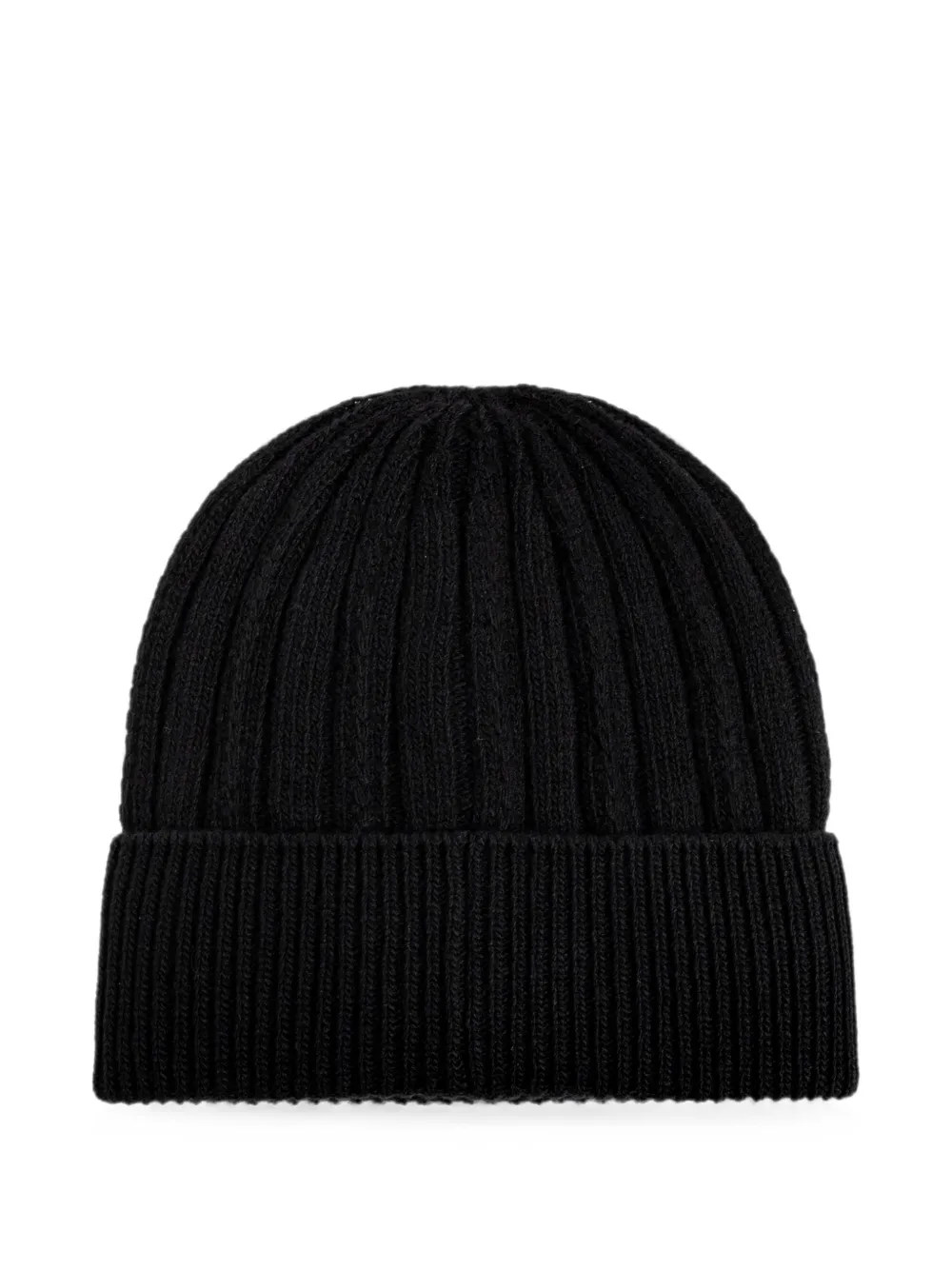 Moncler Ribgebreide muts met logopatch Zwart