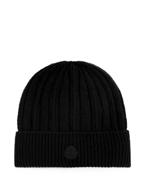 Moncler bonnet côtelé à patch logo